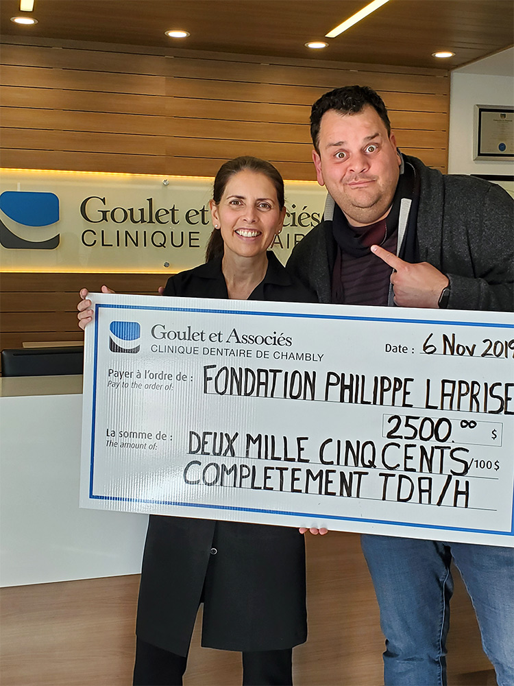 Le cabinet dentaire Goulet aide la Fondation Philippe Laprise